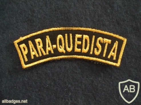 Portuguese Army "Paratrooper" black and gold uniform patch badge img4280