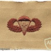 US Army Basic Parachutist wings, 1 Combat star, embroidered, coyote tan on khaki
