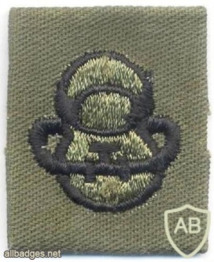 US Navy Scuba Diver Qualification Badge, embroidered, black on olive green img6167