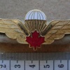 Canadian army paratrooper wings, metal, red leaf