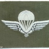 NORWAY Army Parachutist wings, cloth, on olive green, obsolete