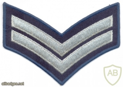 KUWAIT Police Corporal sleeve rank, silver on dark blue img10419