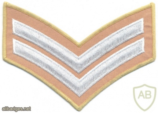 KUWAIT Police Corporal sleeve rank, white on desert tan img10420