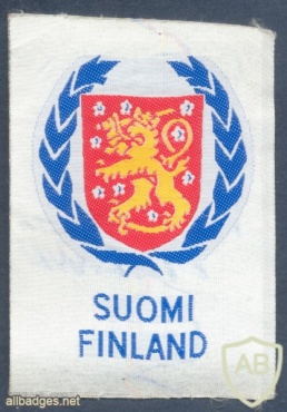 UNITED NATIONS - Finland peacekeeping contingents generic patch sleeve patch, silk bevo img10681