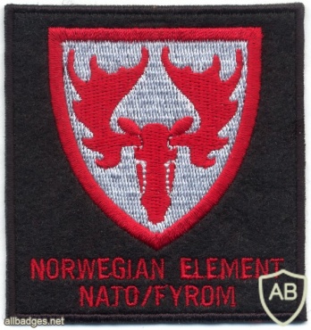 NATO - KFOR - Norwegian Element in Macedonia sleeve patch img11226