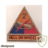 US Army 2nd Armored Division "Hell on Wheels" sleeve patch img15519
