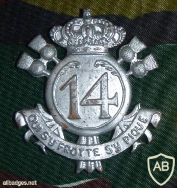 14 line infantry cap badge, silver img17018