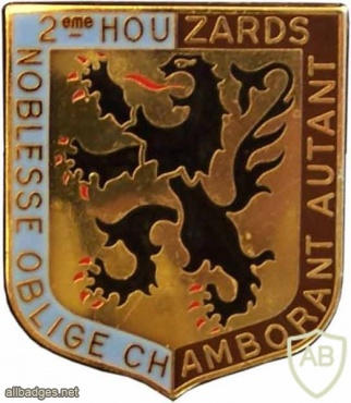 FRANCE 2nd Hussars Regiment cap badge img20691