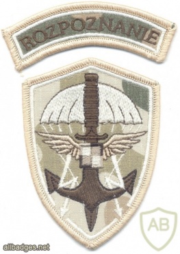 POLAND Reconnaissance Forces parachutist patch w/ "Reconnaissance" tab, desert img20737