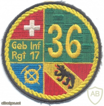 SWITZERLAND Swiss Army Battalion 36, Mountain Infantry Regiment 17 sleeve patch img22063