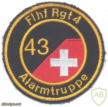 SWITZERLAND Battalion 43, Airport Regiment 4 sleeve patch img22056