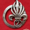 2nd Foreign Infantry Regiment cap badge, silver