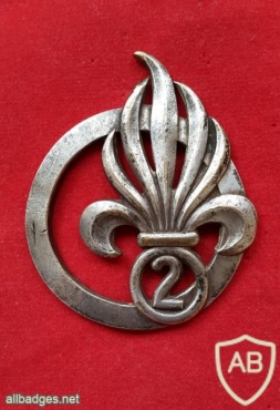 2nd Foreign Infantry Regiment cap badge, silver img22444