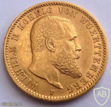 GERMAN STATES - WUERTTEMBERG GOLD MARK 1900 7.96 gr. 0.2304 oz. 0.900 gold  UNC   img22702
