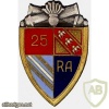 FRANCE 25th Artillery Regiment pocket badge
