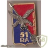 FRANCE 51st Artillery Regiment pocket badge, type 1