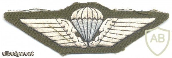 DENMARK Army Parachutist wings, cloth, on olive green, padded img23721