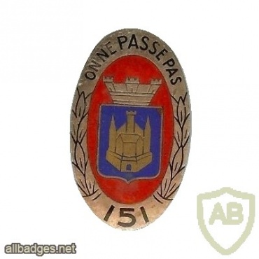 FRANCE 151st Infantry Regiment pocket badge img25509