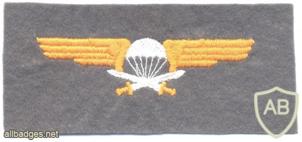 FINLAND Parachutist qualification jump wings, 1st Class, cloth img27215