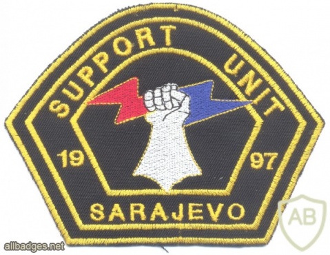 NATO Stabilization Force (SFOR) Support Unit patch, Sarajevo Bosnia 1997 img27828