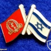 The flag of the Medical Corps and the flag of Israel