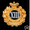13th Hussars cap badge, Victorian crown