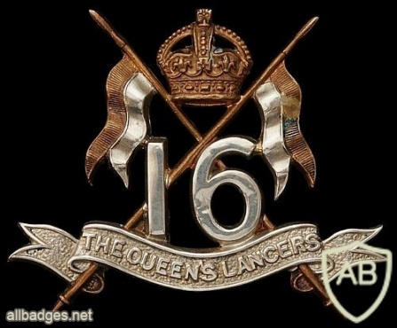 16th The Queen's Lancers cap badge, King's crown img34296