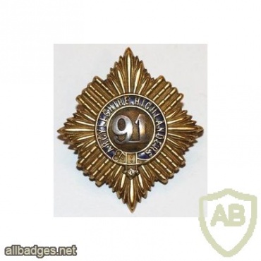 91st (Argyllshire Highlanders) Regiment of Foot cap badge img34326