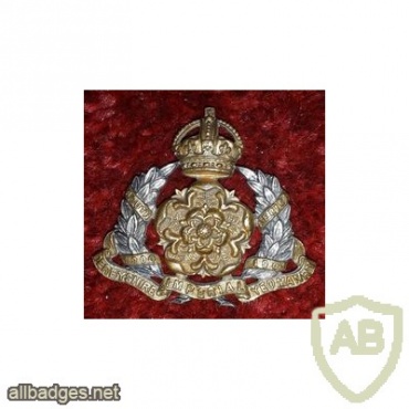 Derbyshire Yeomanry cap badge, bimetal, King's crown img34440