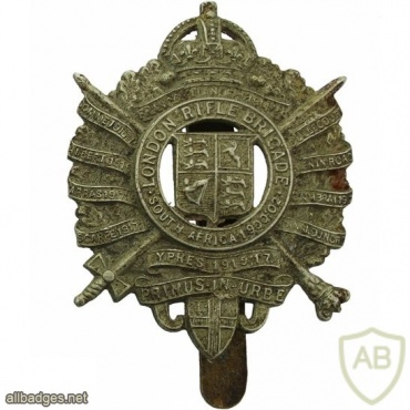 5th City of The London Regiment (London Rifle Brigade) cap badge, King's crown, after WWI img34959