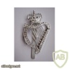 London Irish Rifles cap badge, staybrite, Queen's crown