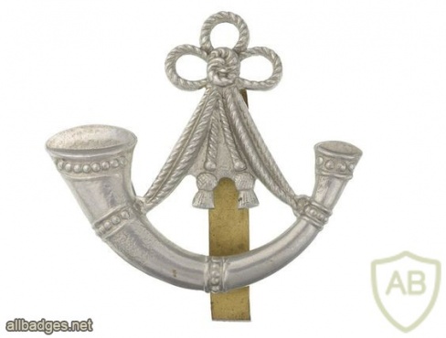 Oxfordshire and Buckinghamshire Light Infantry cap badge, white metal, slider img35659