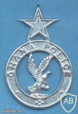 GHANA Police Service (GPS) cap badge, Lower ranks, silver img35776