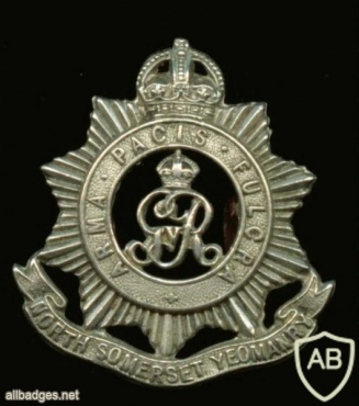 North Somerset Yeomanry cap badge, King's crown, GVR img35885