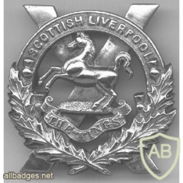 10th (Liverpool Scottish) Kings Regiment sporran badge, 1908 -1937, rare img35899
