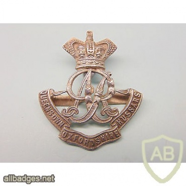 Queen's Own Oxfordshire Hussars cap badge, Victorian img35994