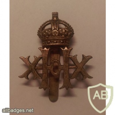20th Hussars cap badge, King's crown img36046