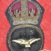 RAF NCO cap badge, 1918, cloth, King's crown, eagle facing right img36097