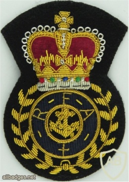 Royal Fleet Auxiliary Chief Petty Officers cap badge, cloth, Queen's crown img36103