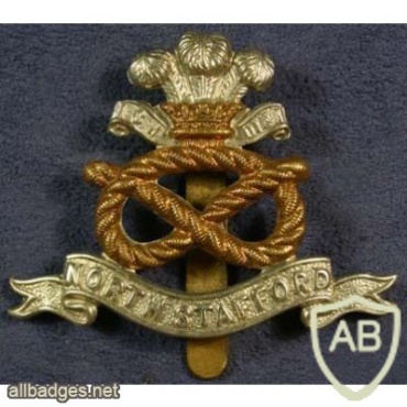 North Staffordshire Regiment cap badge, bimetal, type 2 img36531