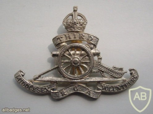  Royal Garrison Artillery 3rd Middlesex cap badge, King's crown img36525