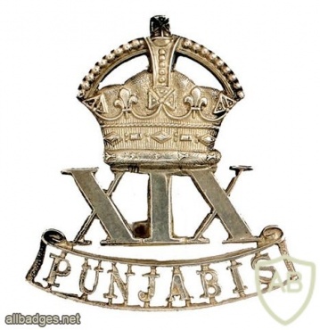 19th Punjabis cap badge, King's crown img36752