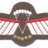 NETHERLANDS Airborne Parachutist Brevet D HAHO/HALO Oxygen wings, full color on brown wool