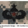 Army Senior Combat Parachutist Badge, cloth, 5 Jumps