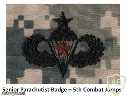 Army Senior Combat Parachutist Badge, cloth, 5 Jumps img40506