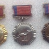 USSR RSFSR sport union organization set of 3 medal badges - 1st, 2nd and 3rd places