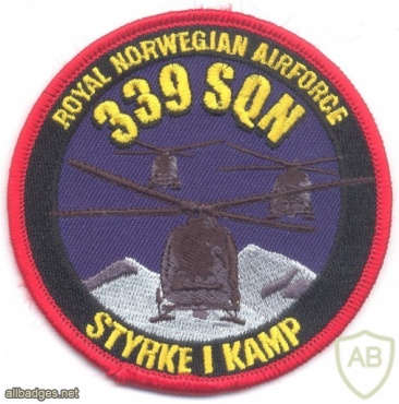 NORWAY - Royal Norwegian Air Force 339 Helicopter Squadron sleeve patch img40926