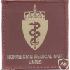 UNITED NATIONS Mission in Sudan (UNMIS) - Norwegian Medical Unit sleeve patch, late, desert img41263