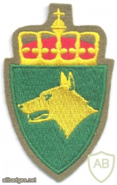 NORWAY - Norwegian Army Military Dog Training School sleeve patch, full color on olive green img41668