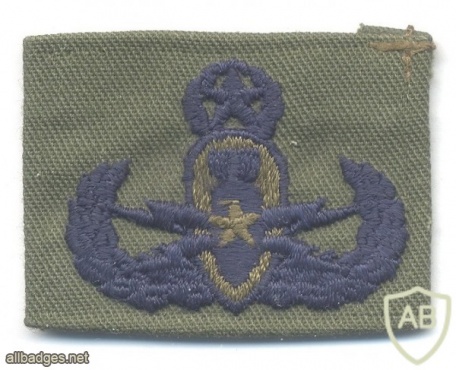 Explosive Ordnance Disposal Master Badge, cloth, blue on green img41731